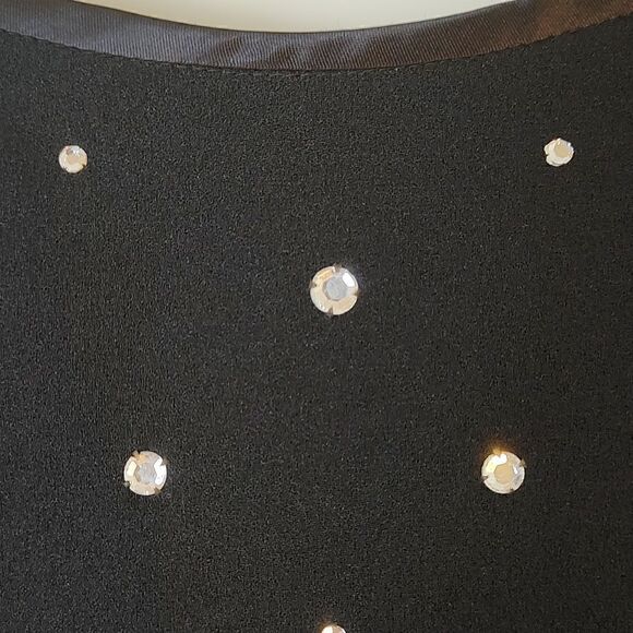 Morton Myles For the Warrens Black Rhinestone Studded Long Sleeve Vintage Dress - Picture 5 of 9